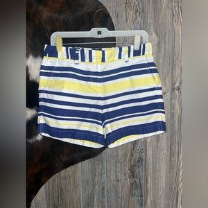 Vineyard vines size 4 striped yellow white and navy blue nwot shorts